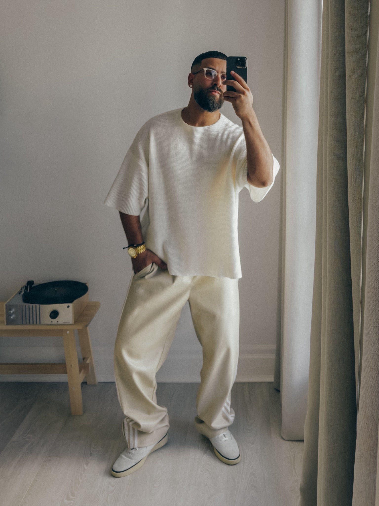 Men’s relaxed and elevated style. Featuring FEAR OF GOD ESSENTIALS Waffle Short Sleeve T-Shirt in ‘White’ (size Medium). A breathable 3/4 sleeve shirt thats got effortless drape and in an oversized / boxy fit. A Men’s outfit for the Summer. Linked similar items where exact items are currently sold out, to complete the look. 



#LTKMens #LTKStyleTip