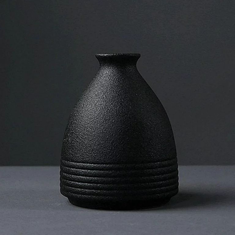 Set Of 2 Nordic Black Ceramic Flower Vase Planter Pot Photo Prop Centerpieces | Walmart (US)