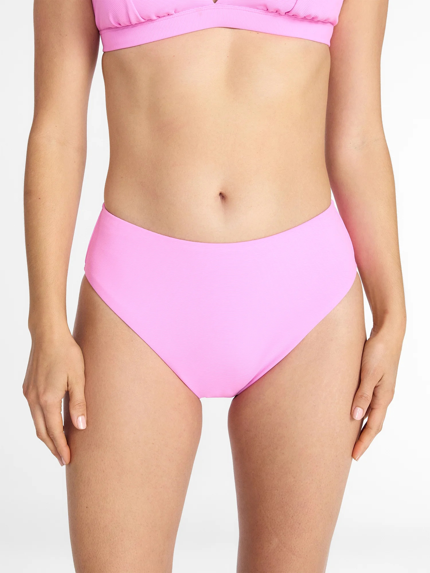 Time and Tru Women's and Women's Plus Ribbed Mid Rise Bikini Bottoms, Sizes XS-3X | Walmart (US)