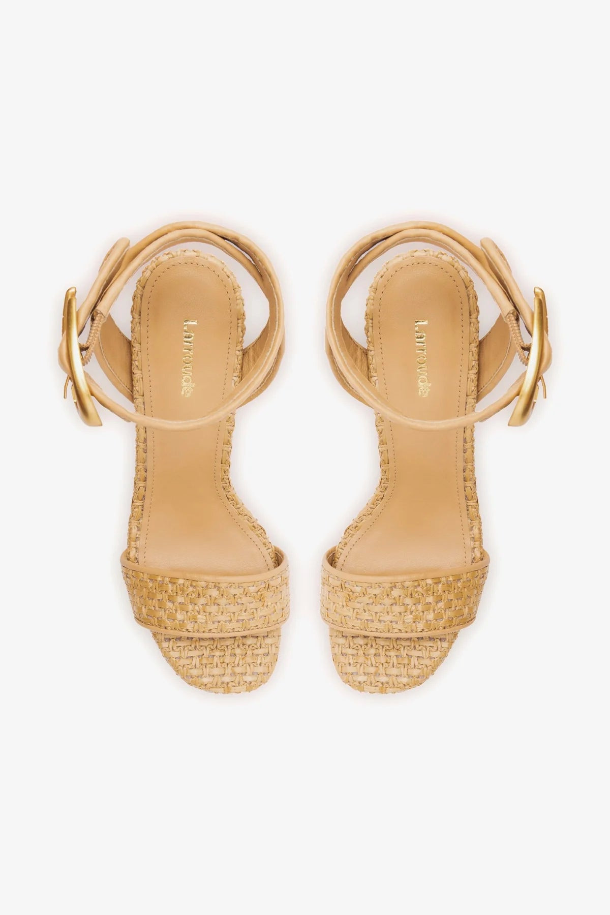 Dolly Verona Sandal In Beige Leather and Natural Raffia | Larroude