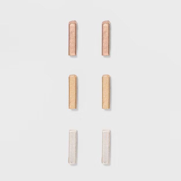 Small Smooth Bars Earring Set 3ct - Universal Thread™ | Target