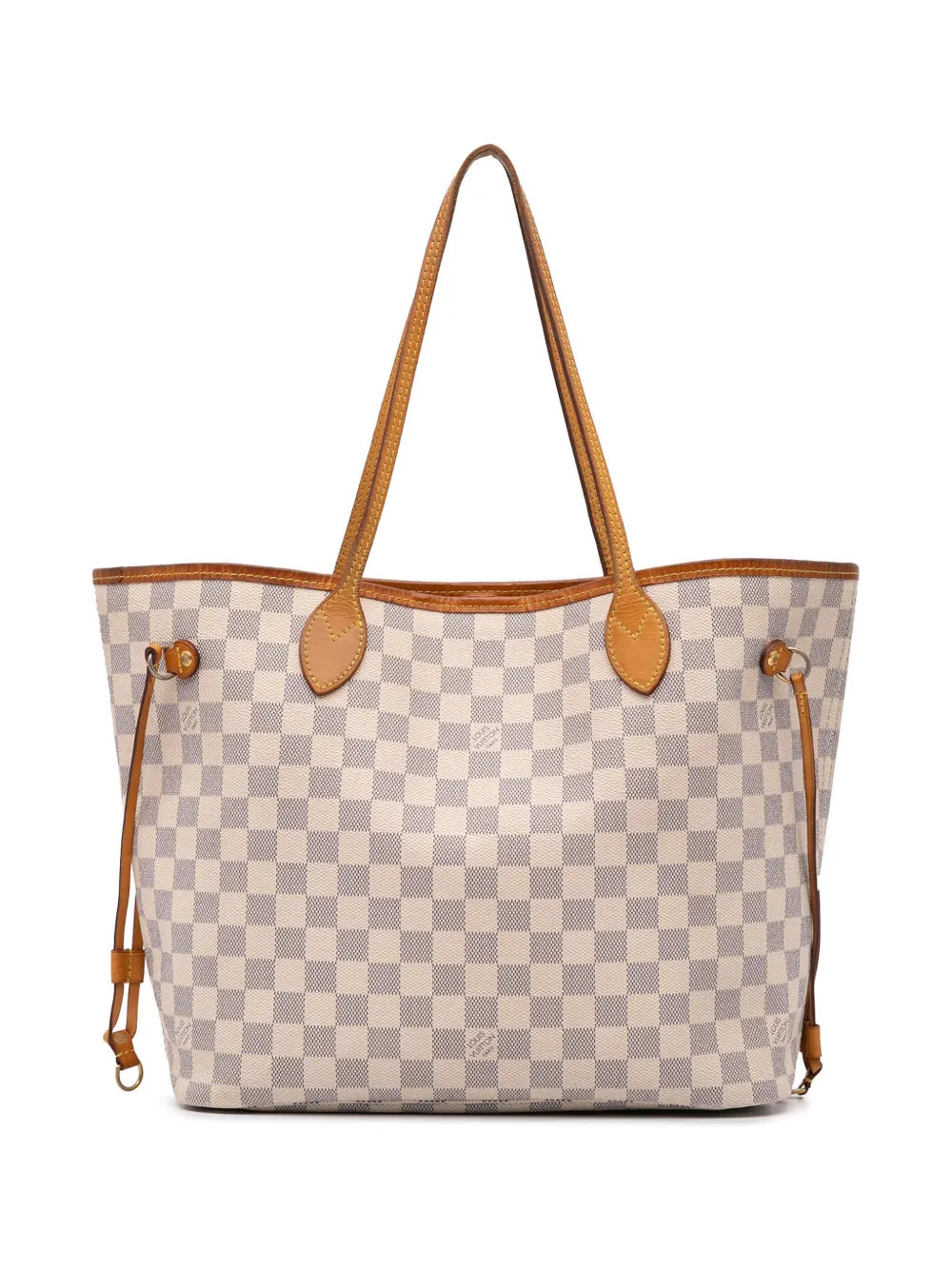 Louis Vuitton Pre-Owned 2014 Damier Azur Neverfull MM tote bag - White | Farfetch Global