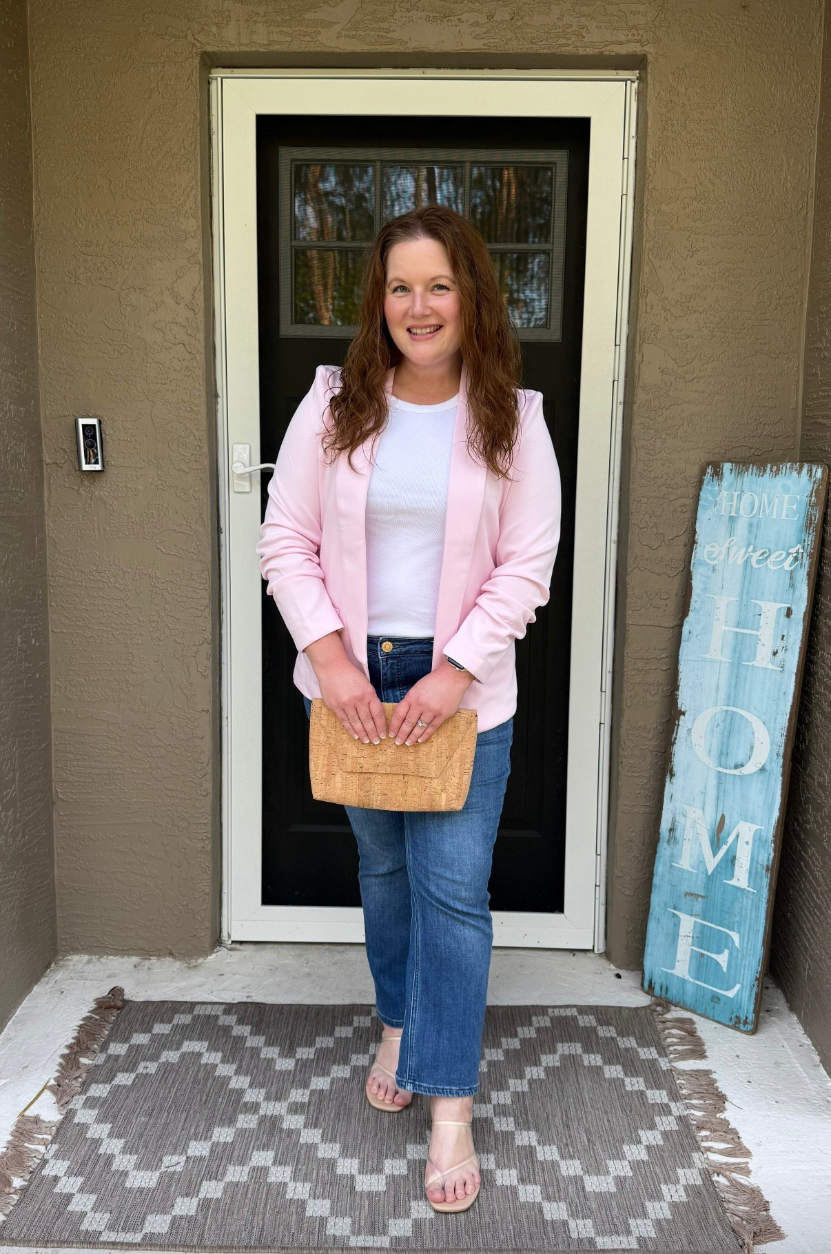 Walmart scuba knit blazer, light pink blazer, Spring style, Walmart fashion, Walmart new arrivals, Dolce Vita sandals, clear sandals, Amazon fashion finds, cork clutch, ETSY fashion, Target style, elevated casual, Kut from Kloth, Nordstrom style 

#LTKShoeCrush #LTKFindsUnder100 #LTKItBag