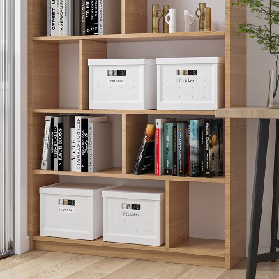 Set of 2 Collapsible Stackable Storage Box with Lids for Home or Office Organization | Target