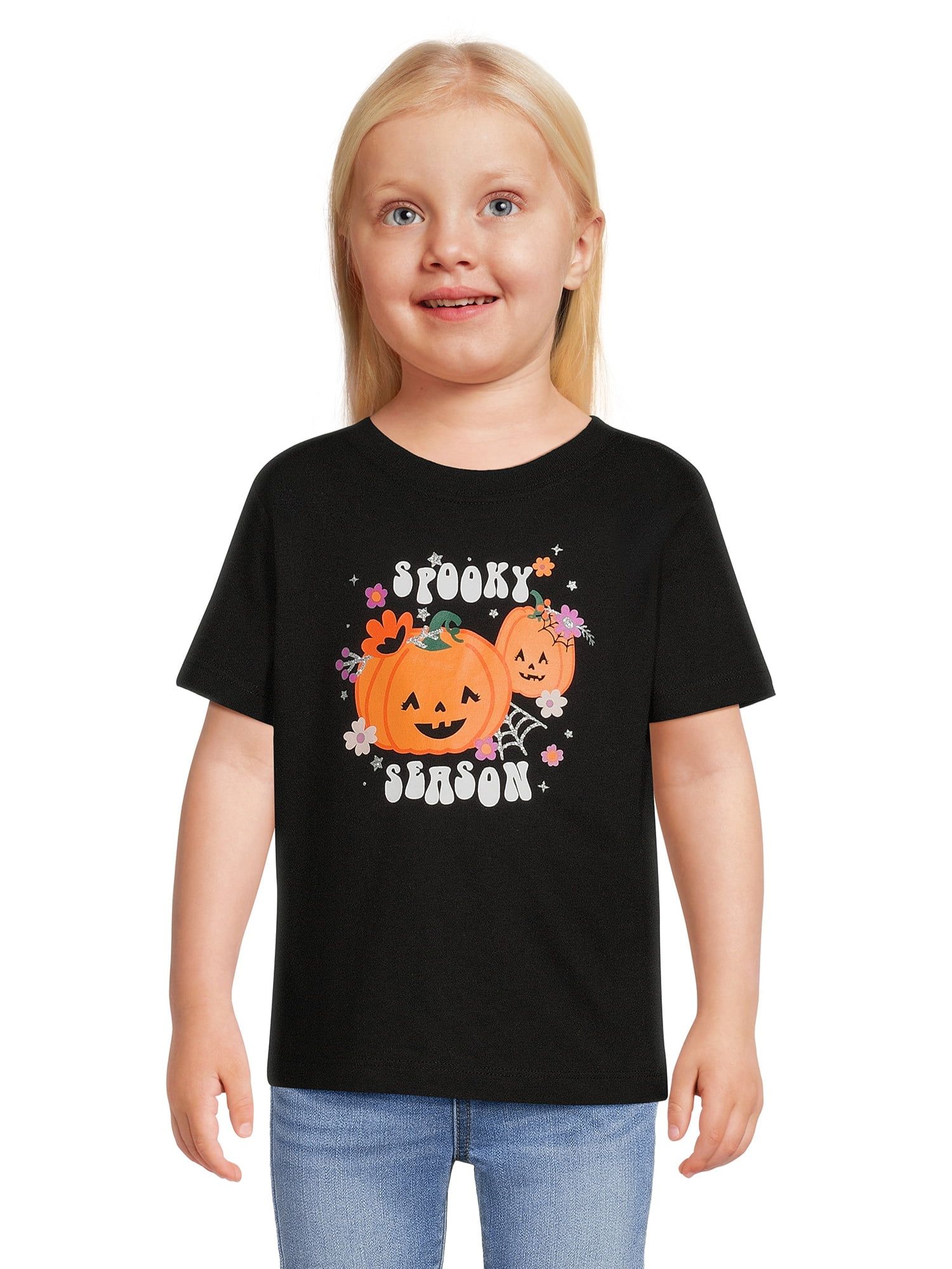 Wonder Nation Toddler Unisex Halloween Graphic Tee, Sizes 12M-5T - Walmart.com | Walmart (US)