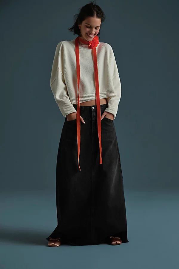 Come As You Are Denim Maxi Skirt by We The Free at Free People, Black, US 0 | Free People (Global - UK&FR Excluded)