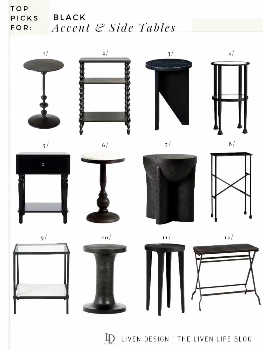 Black side table. Black accent table. End table. Affordable side table. Glass table. Pedestal table. Marble side table. Modern side table. Living room 

#LTKSeasonal #LTKHome #LTKSaleAlert