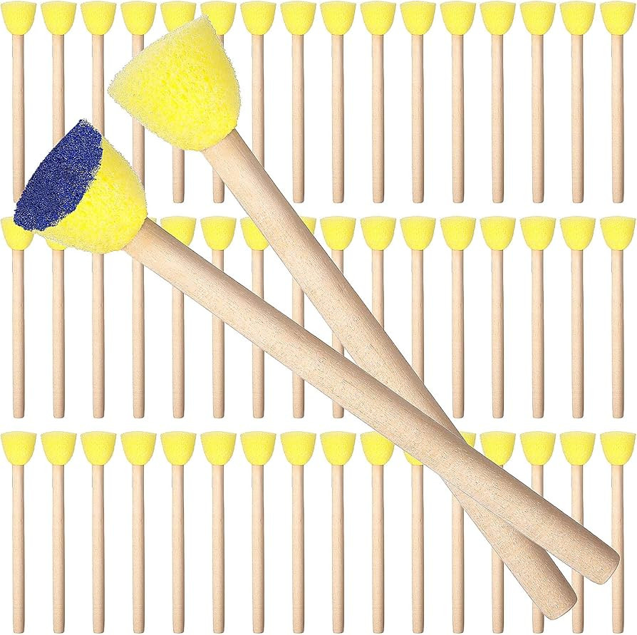200 Pcs Round Sponges Foam Brush Set, 0.6 Inch Paint Sponge Daubers with Wooden Handle Foam Stenc... | Amazon (US)