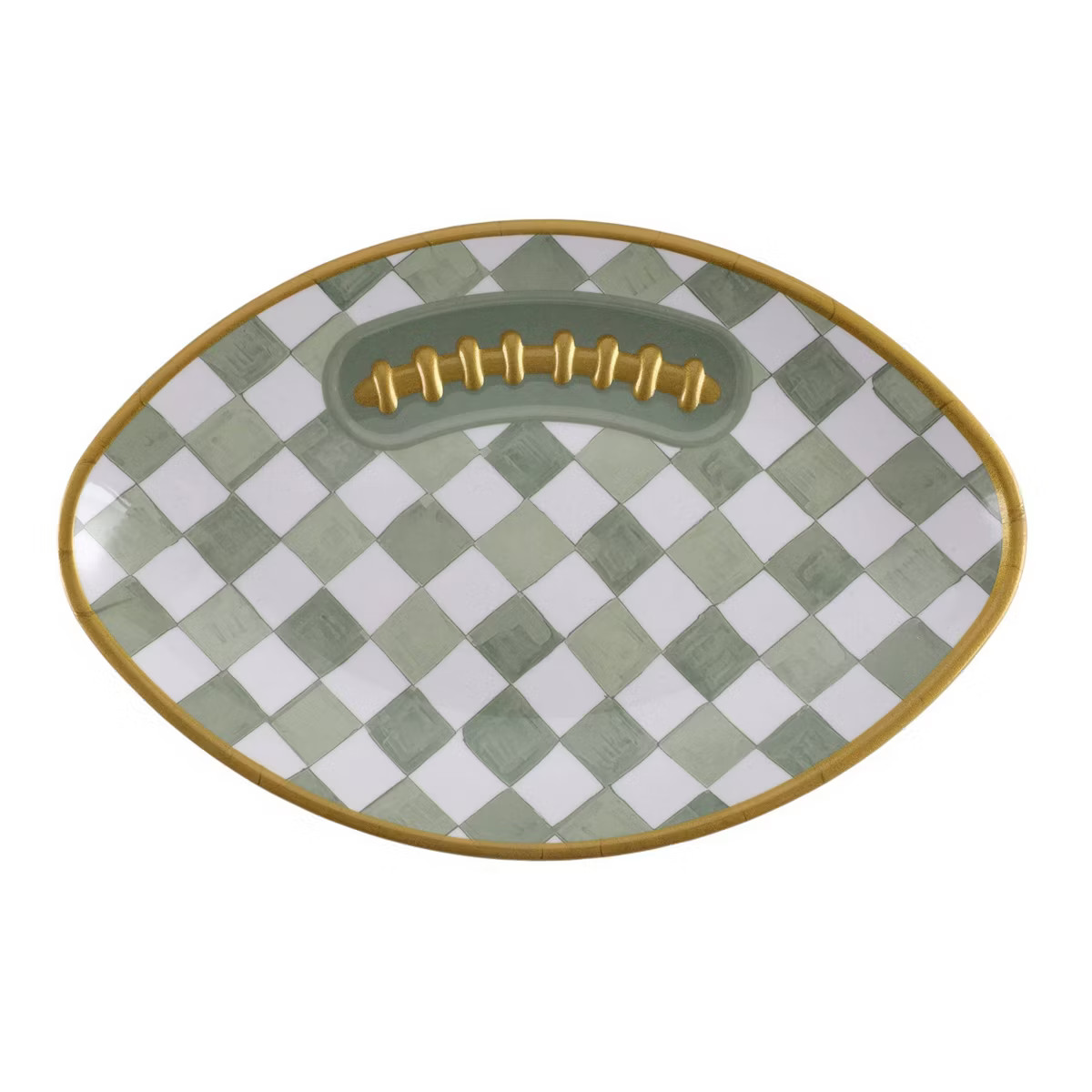 Cook With Color Checkered Football Serving Plate Green | Target