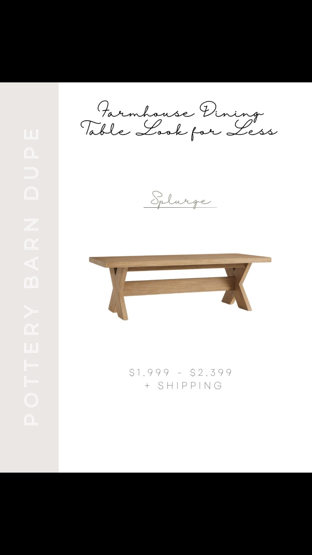 Pottery Barn Modern Farmhouse Dining Table Dupe | Pottery Barn Dupe | Pottery Barn Modern Farmhouse Dining Table Look Alike | Pottery Barn Look Alike | Pottery Barn Inspired | Pottery Barn Look for Less | Splurge or Save | Pottery Barn Farmhouse Dining Table | Modern Farmhouse Dining Room | Modern Farmhouse Dining Furniture | Modern Farmhouse Dining Room Table | Extendable Dining Table 



#LTKSaleAlert #LTKStyleTip #LTKHome