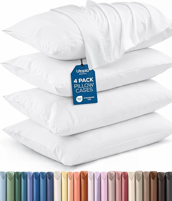 Utopia Bedding Queen Pillow Cases - 4 Pack - Envelope Closure - Soft Brushed Microfiber Fabric - ... | Amazon (US)