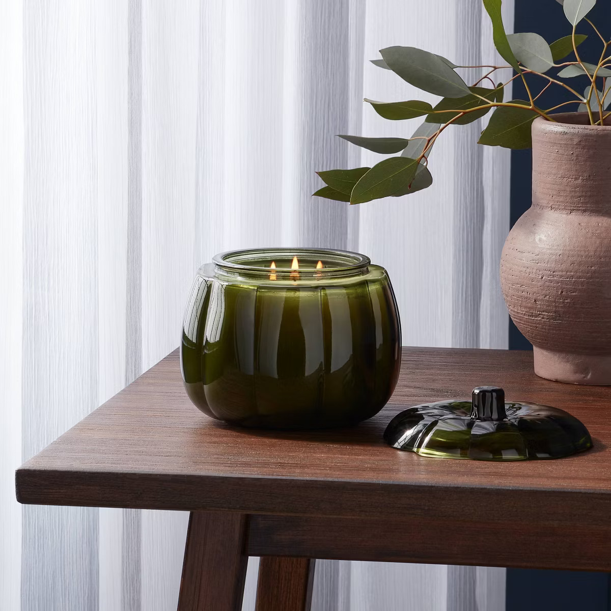 Glass Figural Pumpkin Woods Candle Green - Threshold™ | Target