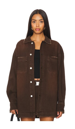 Storme Relaxed Shacket in Vintage Brown | Revolve Clothing (Global)