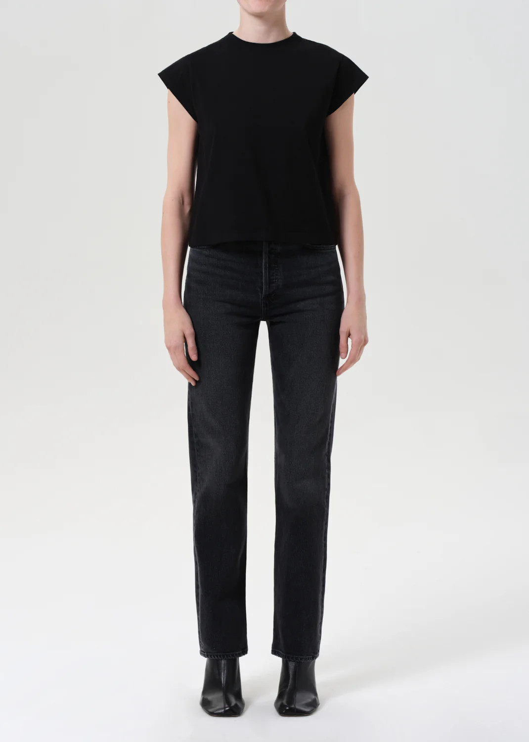 90's Pinch Waist High Rise Straight Long (Comfort Stretch) in Radius | AGOLDE