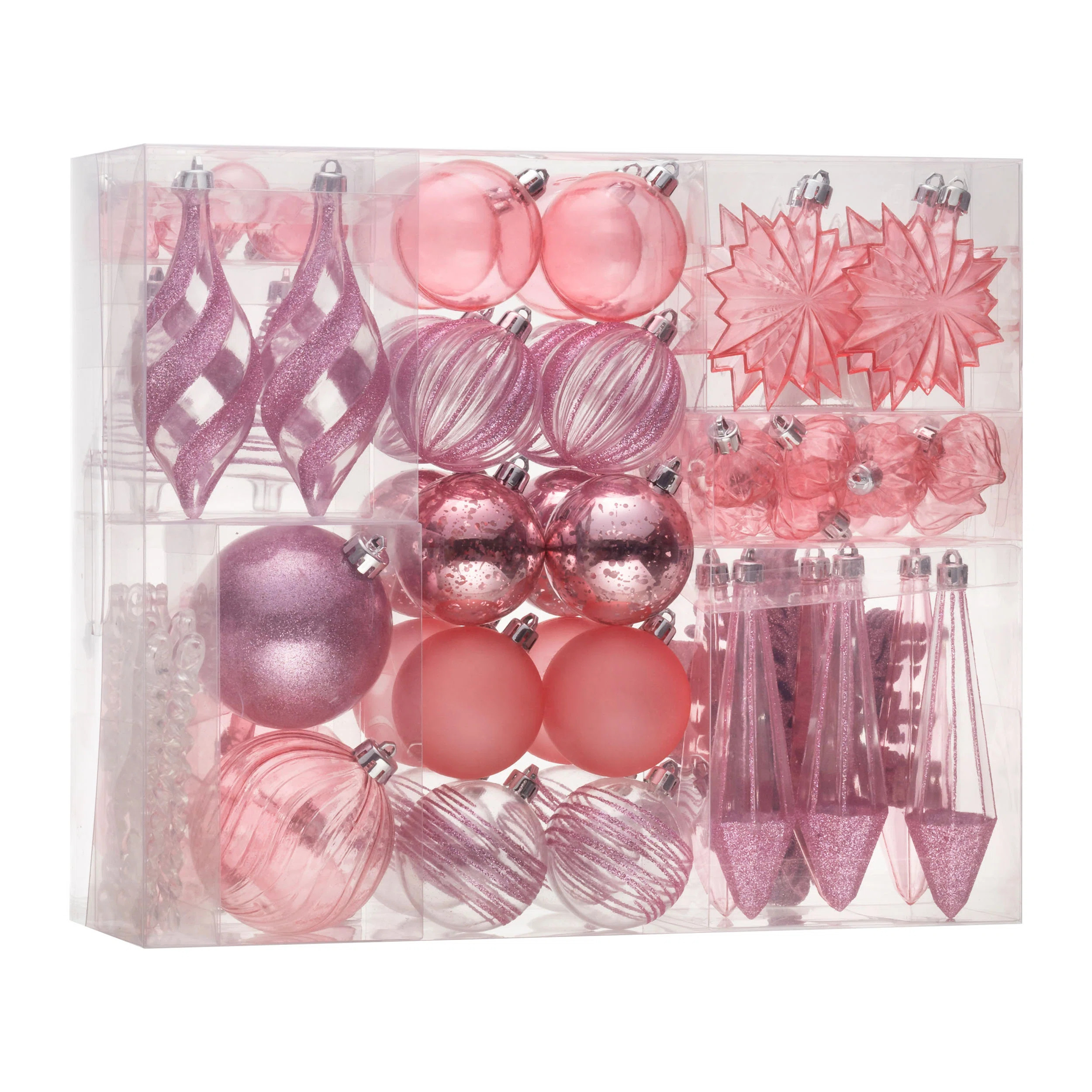 100ct Shatterproof Clear Christmas Ornaments | Wayfair North America