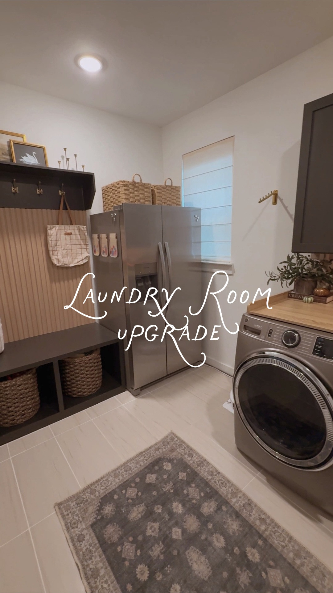 Laundry room mudroom upgrade 

Paint colors 
Walls: Sherwin Williams pure white 
Cabinets: Sherwin Williams Iron Ore
