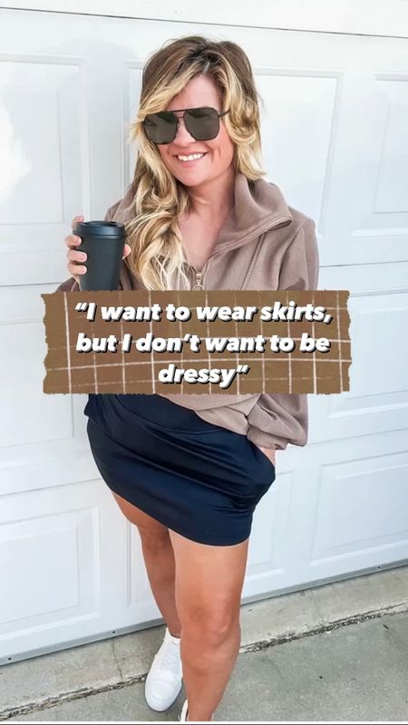 Fall skirt outfit ideas. Winter skirt outfit ideas. 
Athleisure 
Leather skirt from Amazon 
Zip ups from Amazon 
Flannels from Amazon 
Belts from Nordstrom 

#LTKSeasonal #LTKHoliday #LTKVideo