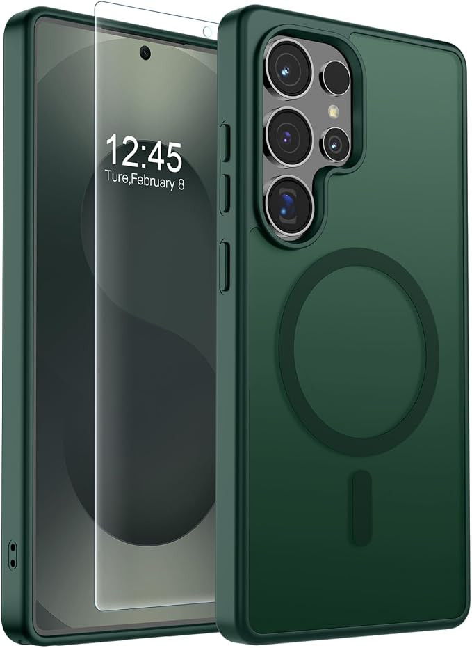 SUPFINE Magnetic for Samsung Galaxy S25 Ultra Case with Screen Protector, (Built-in Magnets) (Mil... | Amazon (US)
