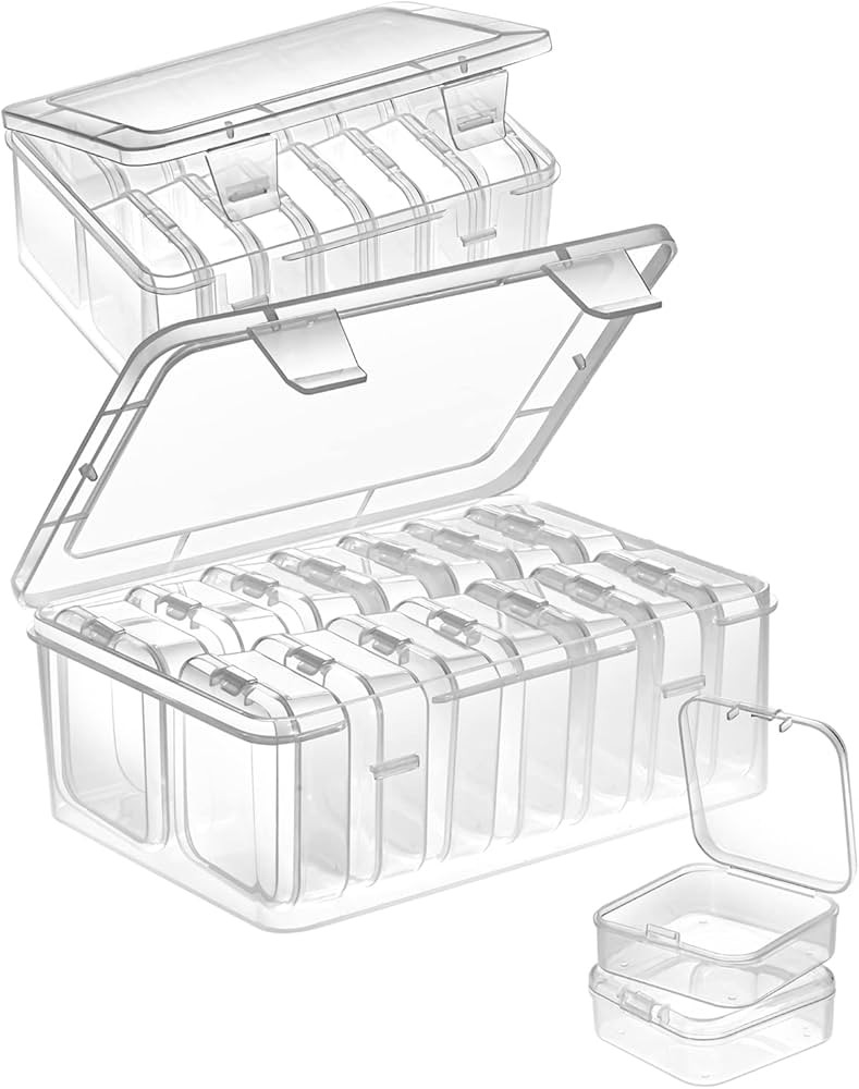 Mathtoxyz Small Bead Organizers, 30 Pieces Plastic Storage Cases Mini Clear Bead Storage Containe... | Amazon (US)