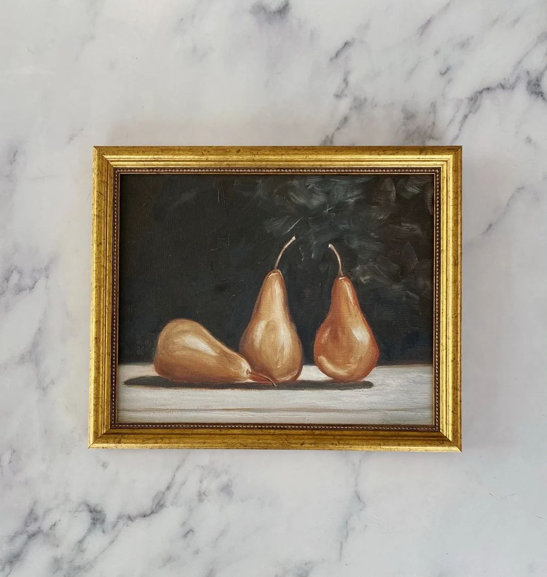 PEARS #3 Art Print - Pears Oil Painting Print - Moody Still Life Oil Painting - Kitchen Art - Ori... | Etsy (US)