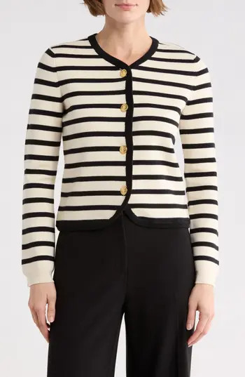 rag & bone Dee Stripe Cardigan in Black Stripe at Nordstrom Rack, Size X-Small | Nordstrom Rack