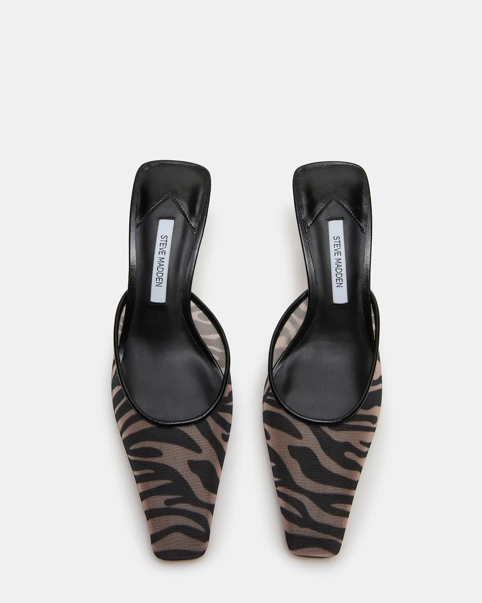 ALYSE Zebra Mesh Square-Toe Mule Women's Kitten Heel | Steve Madden (US)