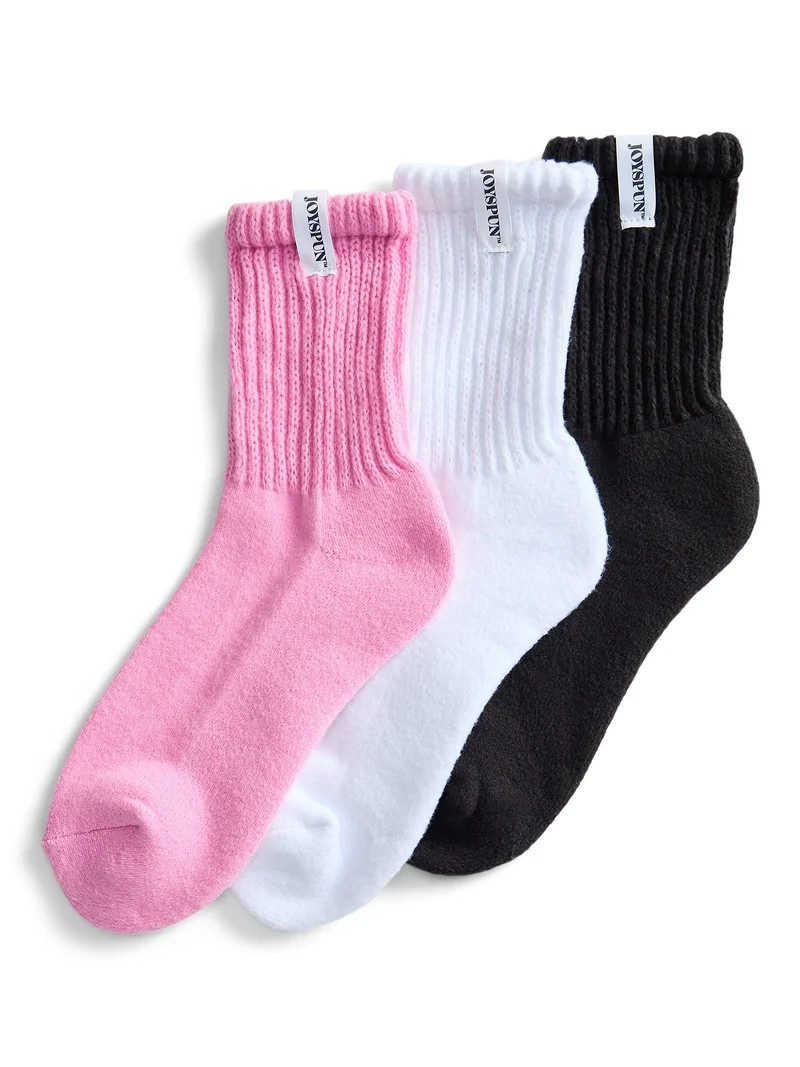 Joyspun Women’s Comfort Slouch Ankle Socks, 3-Pack, Size 4-10 | Walmart (US)