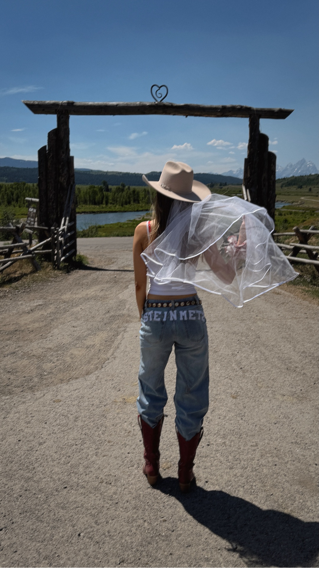 DIY Bachelorette Jeans w/Embroidered Iron on Letters — wore this outfit horseback riding in Jackson Hole with the girls!♥️ 

#bach #bachelorette #wedding #bride #diy #diyjeans #denim #pants #diyjeans

#LTKFindsUnder50 #LTKStyleTip #LTKWedding