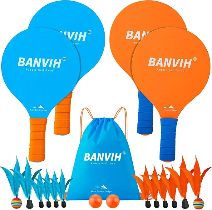 Banvih Badminton Set 4 Rackets, Great Gifts Easter Basket Stuffers for Kids Teens Adults and Fami... | Amazon (US)