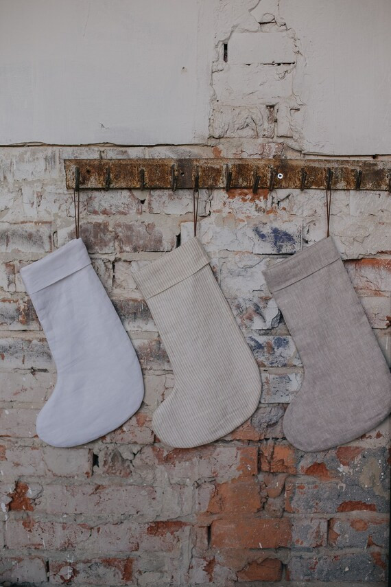 Hand embroidered Linen Christmas Stocking personalized | Etsy (US)