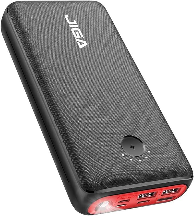 JIGA 30000mAh Portable Charger, Fast Charging USB C Power Bank with 3 Outputs & 3 Inputs & Flashl... | Amazon (US)