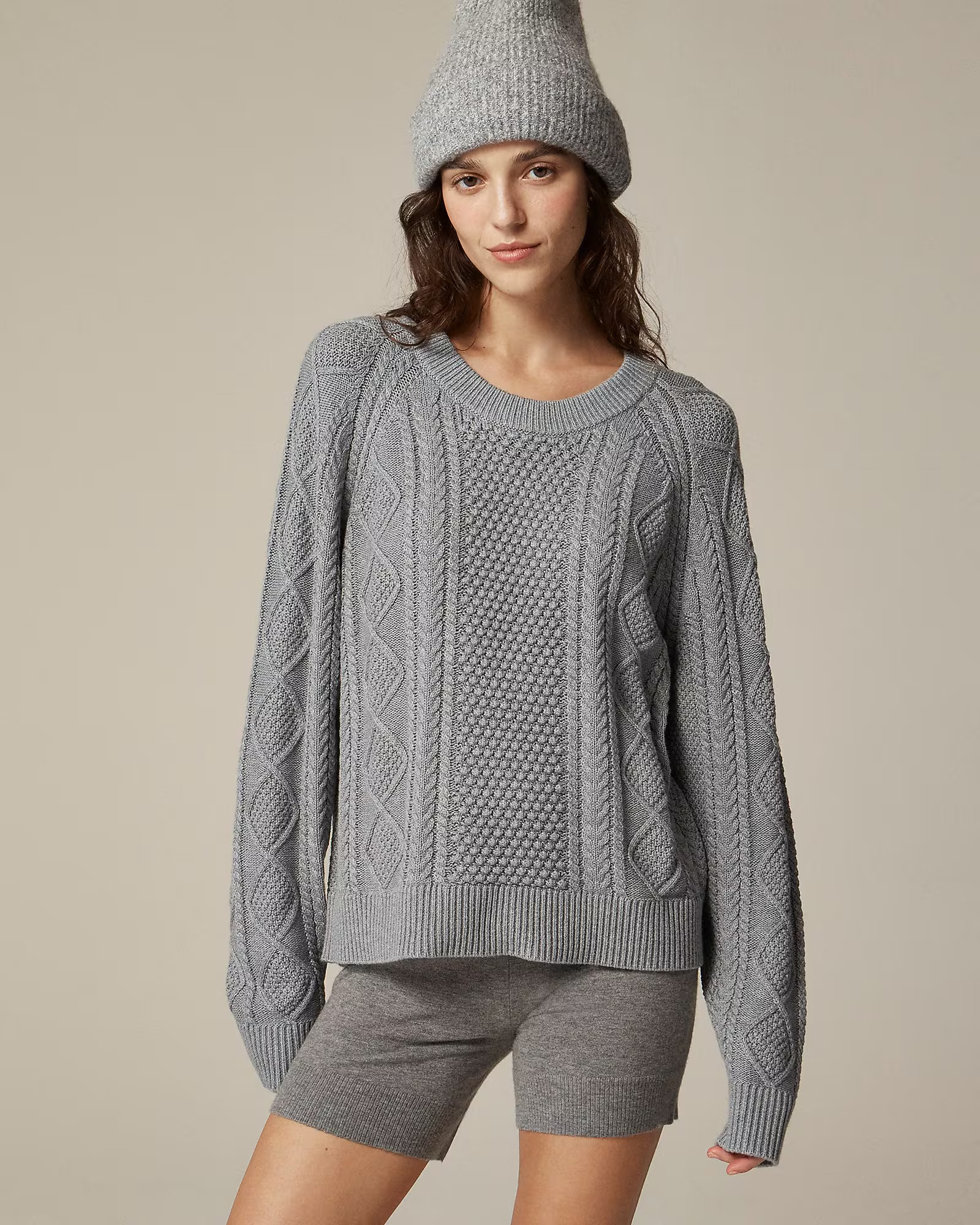 Cotton cable-knit crewneck sweater | J. Crew US