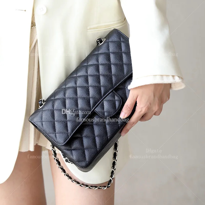 Mirror Quality Classic Handbag 25CM Designer Shoulder Bag Medium Caviar Bag Fashion Flap Bag Chai... | DHGate