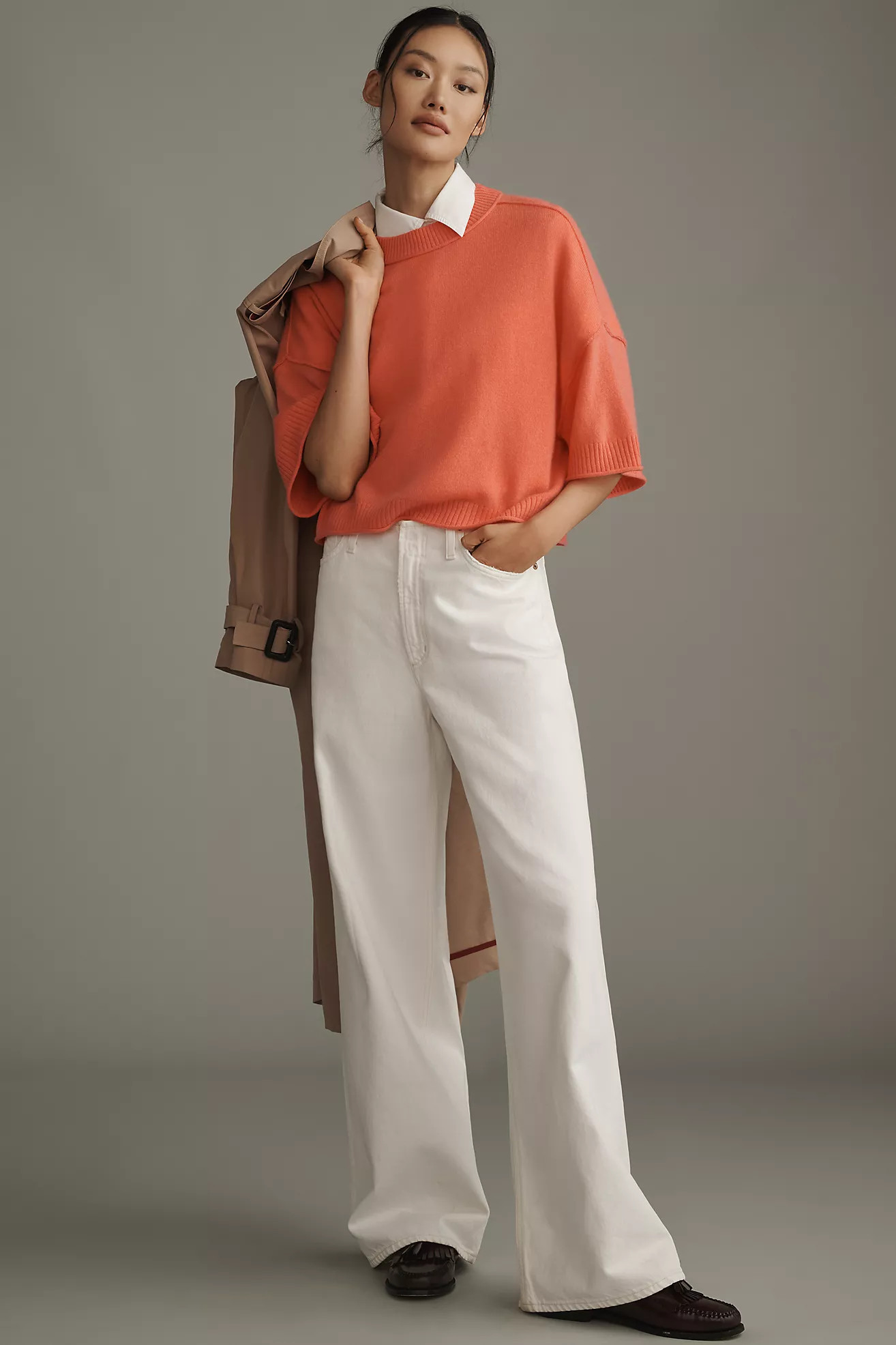 The Goldie Crew-Neck Cashmere Sweater | Anthropologie (US)