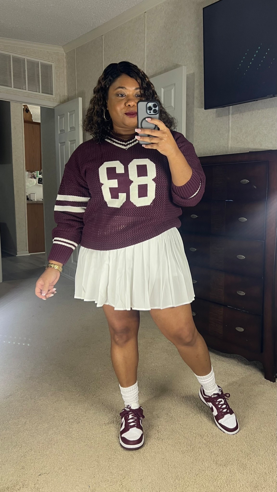Walmart outfit for $25 nice think varsity sweater and tennis skort. 

#LTKStyleTip #LTKFindsUnder50 #LTKMidsize