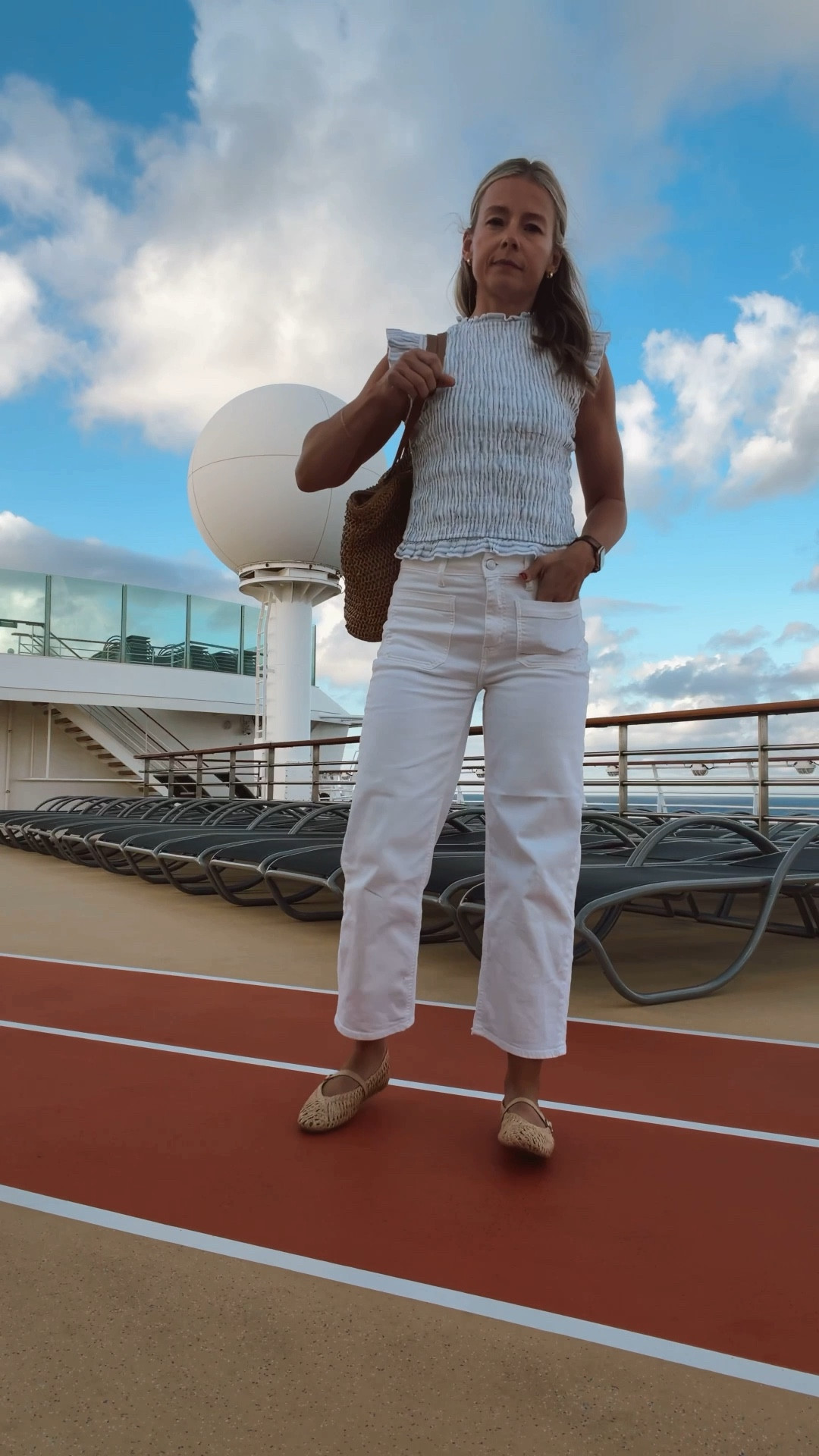 Love this outfit for spring/summer! The blue stripe colorway of the tops is sold out 😭 but it comes in 3 other colors and the ties in back are the cutest so I still had to share. I’m in a size small in the top and a 27 in the jeans.

#LTKootd #LTKTravel #LTKgrwm