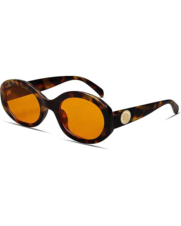 TYA Retro Oval Sunglasses for Women 90s Round Chic UV400 Protection 2026 Chunky Thick Frame Sun G... | Amazon (US)