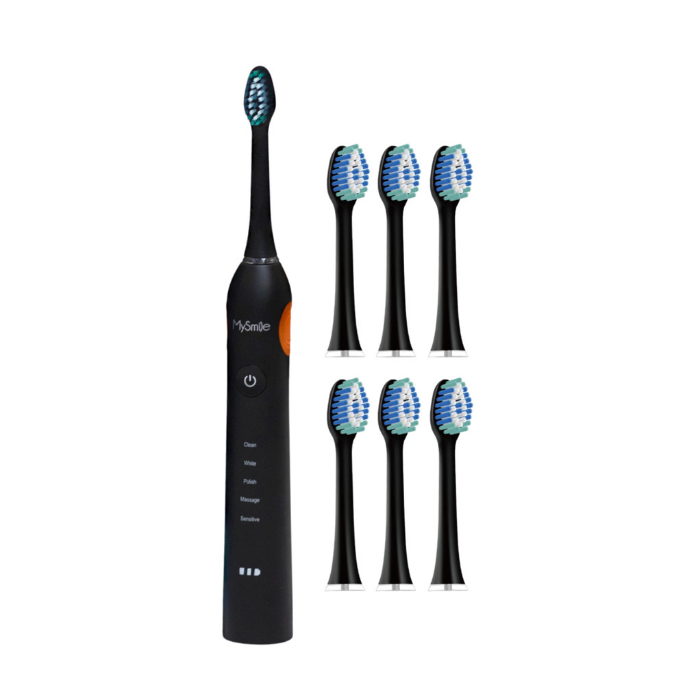 MySmile Sonic Toothbrush & Replacement Heads Bundle - Black | Ulta