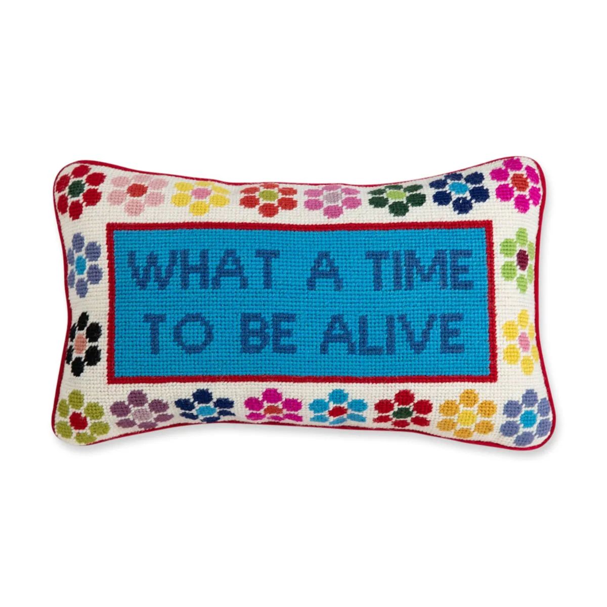 Furbish Studio - What a Time Needlepoint Pillow | Furbish Studio