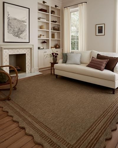 Loloi Chris Loves Julia Scottie Collection SCO-01 Mocha/Clay 7'-9" x 9'-9", .87" Pile Height, Are... | Amazon (US)
