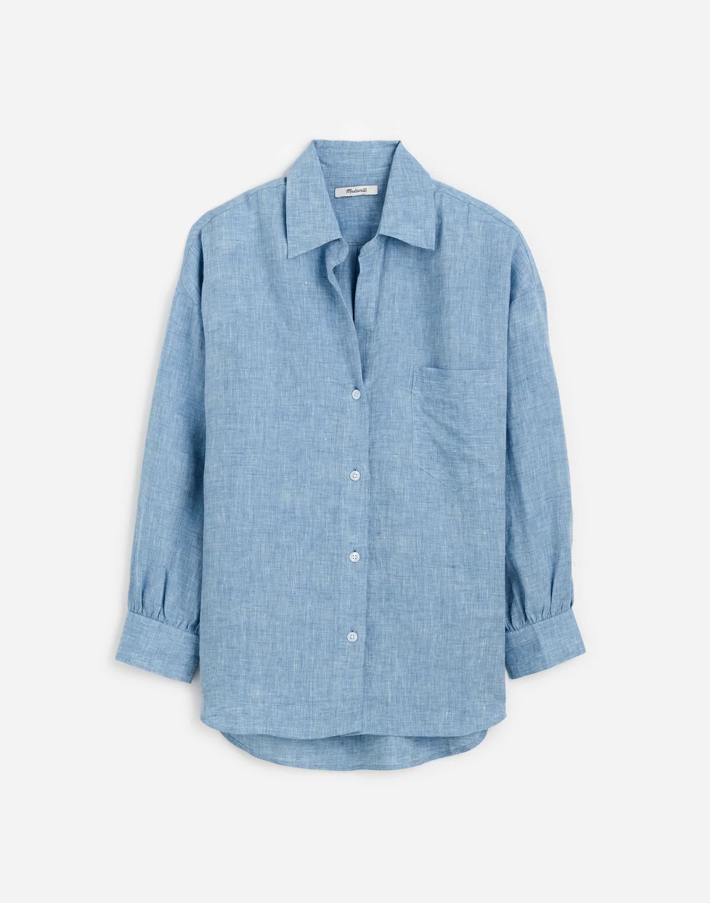 Shirred Button-Up Shirt in Linen-Cotton | Madewell
