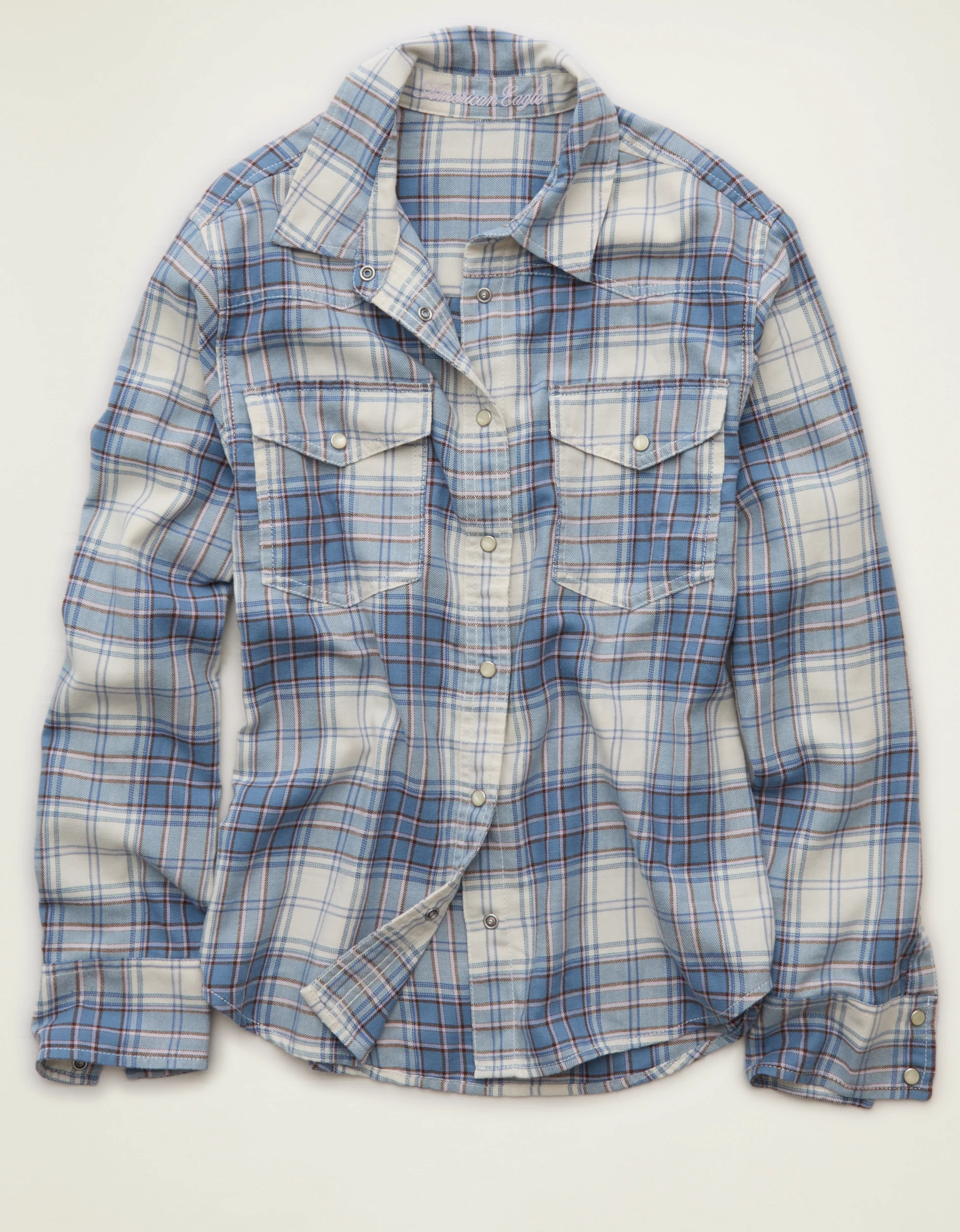 AE Throwback Flannel Button-Up Shirt | American Eagle Outfitters (US & CA)