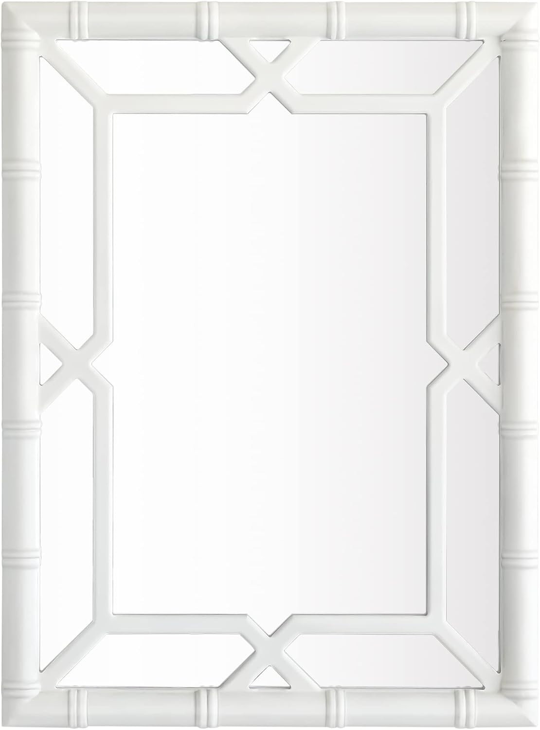 Bamboo-Look Solid Wood Window Pane Mirror 23" X 31" - White | Amazon (US)
