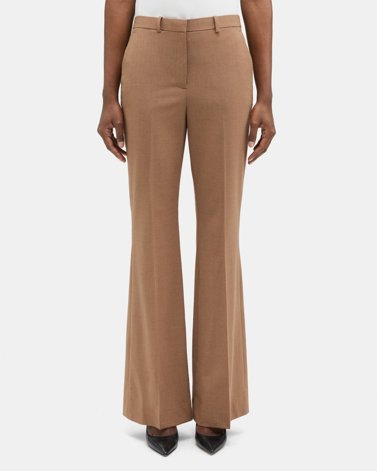High-Waist Flare Pant in Sevona Stretch Wool | Theory Outlet