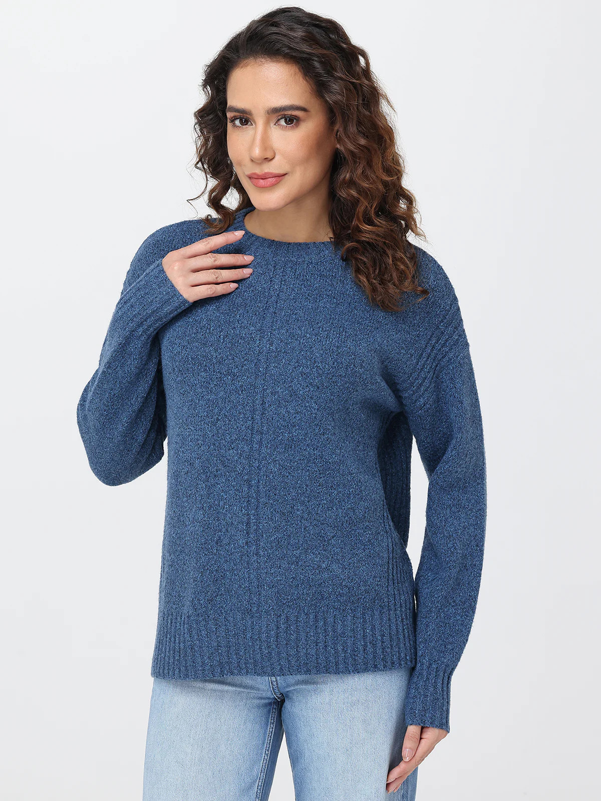 89th & Madison Mixed Rib Crewneck Sweater | 89th + Madison