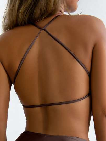 Criss Cross Backless Bikini Top | SHEIN