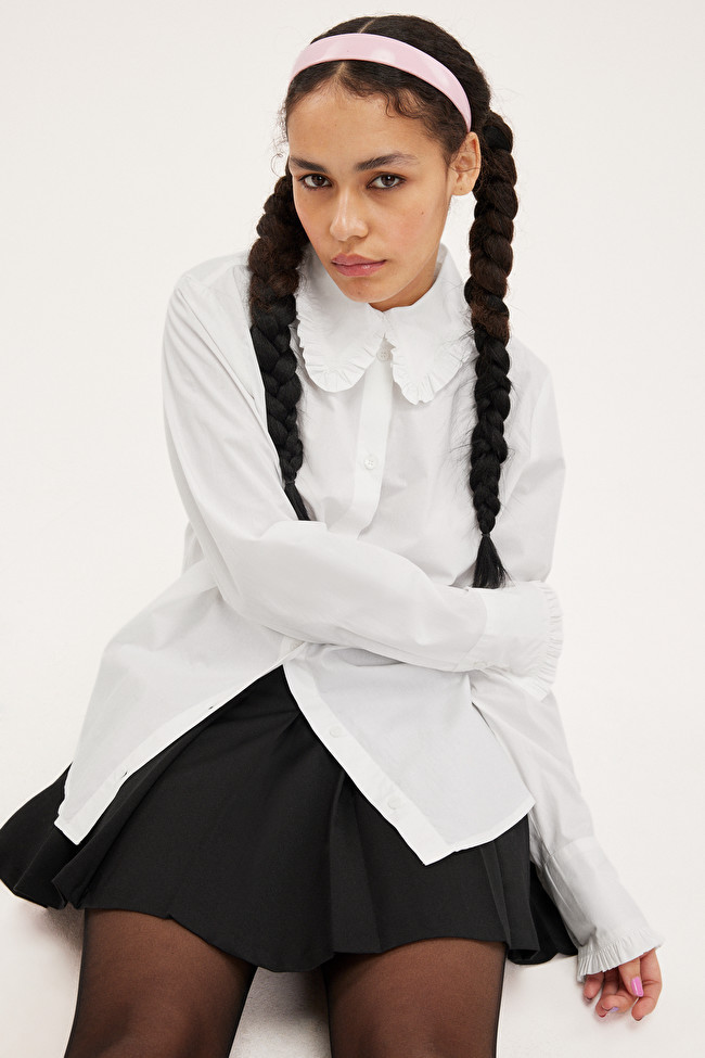Frill collared blouse | Monki
