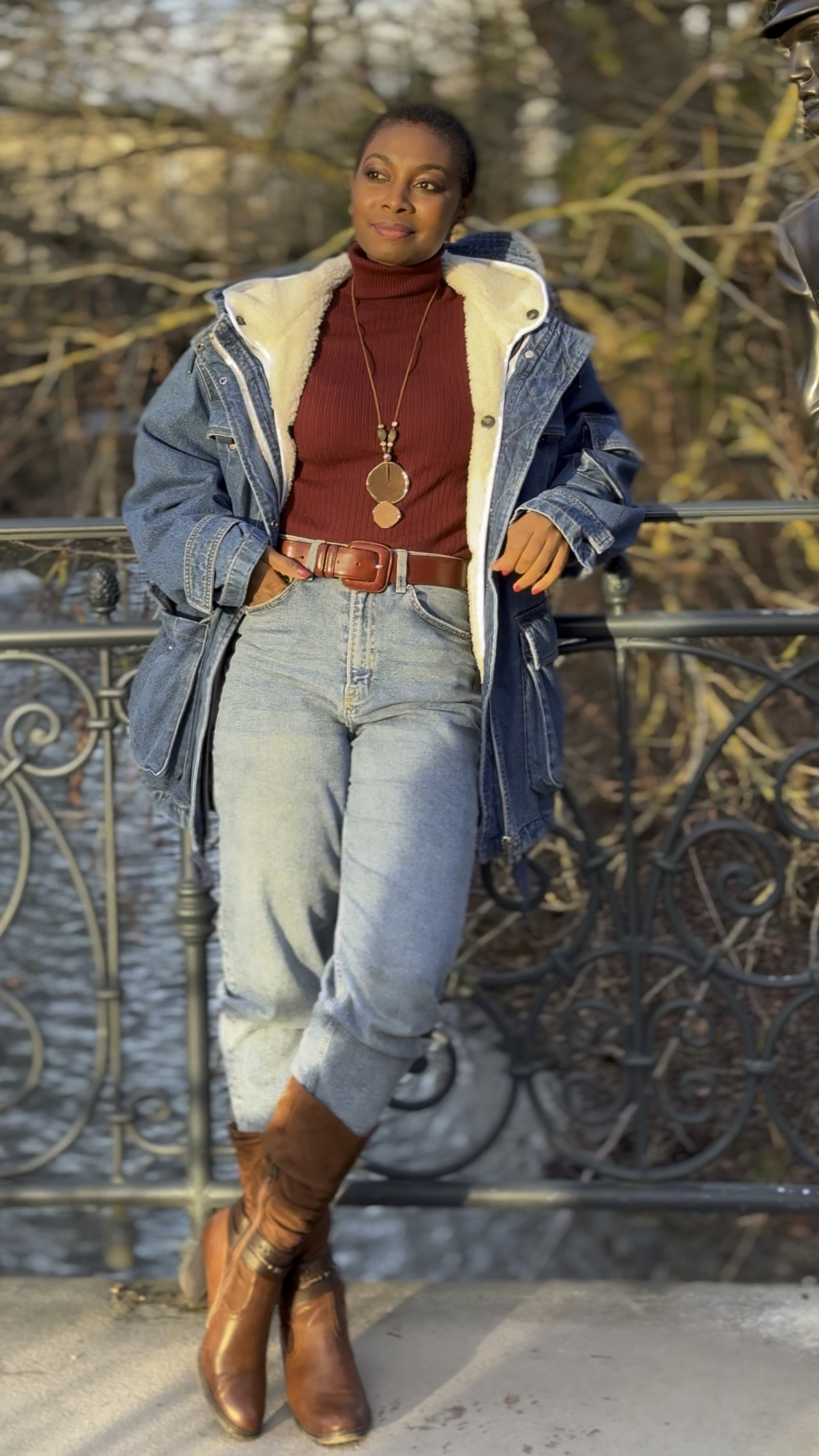 Brown Cowboy Boots, a touch of Burgundy Red with Denim for Winter. 
Similar items linked below.

Follow for more elegant styles and finds


#LTKwinter #LTKvintage #LTKstyletip