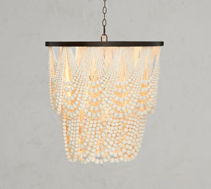 Amelia Wood Bead Chandelier | Pottery Barn (US)