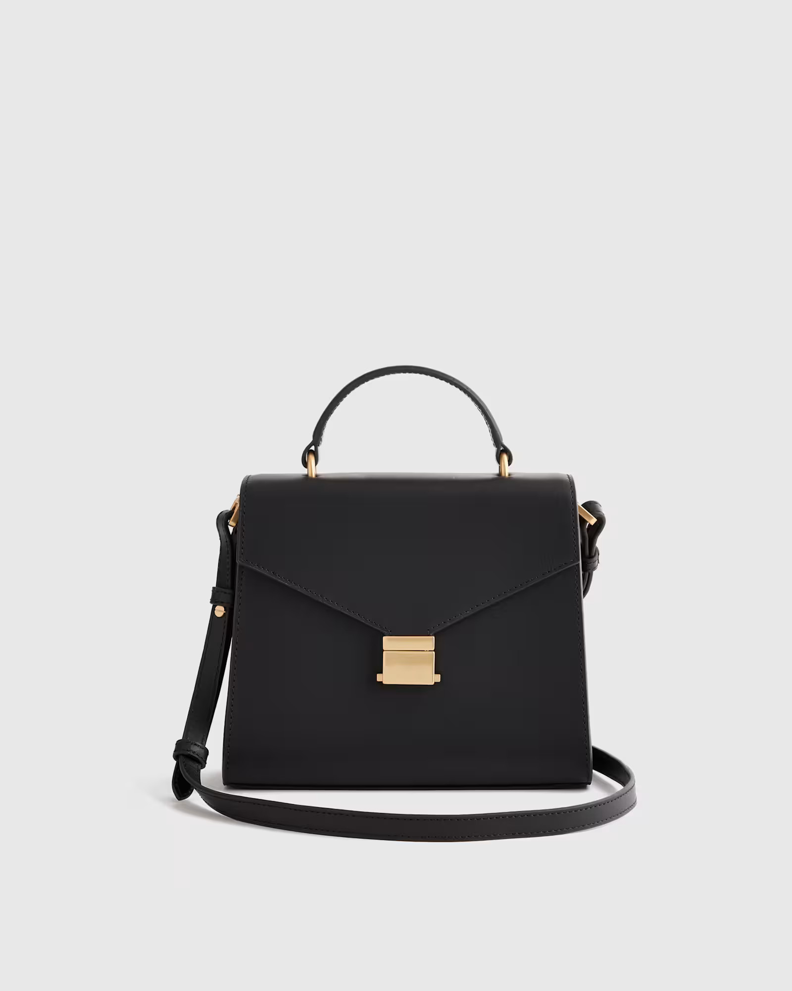 Italian Leather Top Handle Crossbody Satchel | Quince